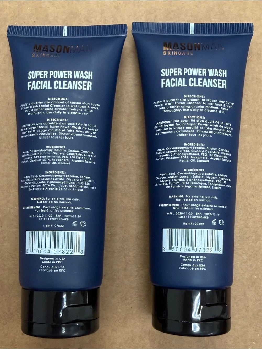 MASON MAN Skin Care, SUPER WASH FACIAL CLEANSER, ARGAN OIL & VITAMIN E, FOR MEN